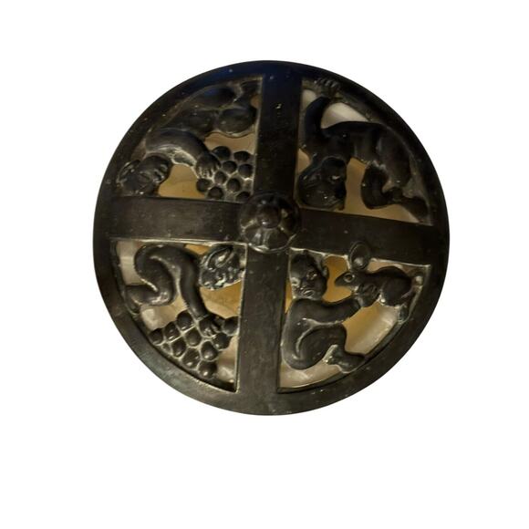 Baby Satyrs Rare Bronze and Alabaster Art Deco Bowl from Denmark - Picture 2 of 11